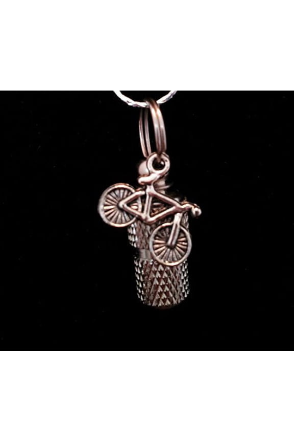 Faceted Silver Mini BICYCLE CREMATION URN Keepsake - Includes Velvet Pouch and Fill Kit