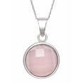 thumbnail image 1 of Faceted and Round Rose Quartz Sterling Silver Pendant, 18" Chain, 1 of 5