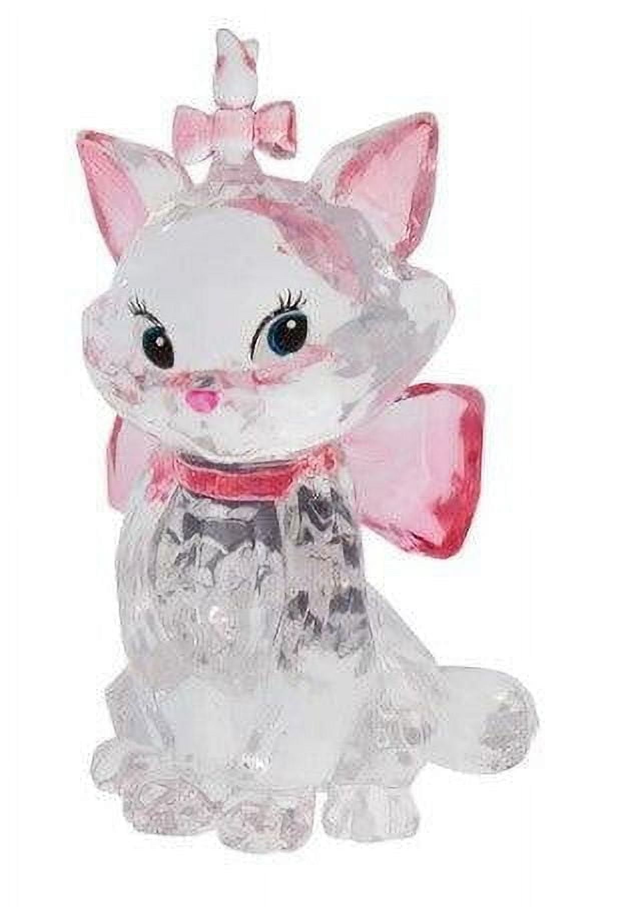 Marie Aristocats Clear and Pink Acrylic Cat Figurine 3.5 inches