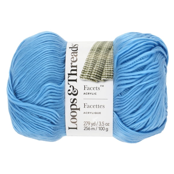 Loops & Threads Facets Yarn - Medium (4) 100% Acrylic, Silky Soft Ombre Yarn with Subtle Sheen for Knitting & Crochet Scarves, Sweaters, Blankets & Crafts, 279 yd / 3.5 oz Skein, 12 Pack