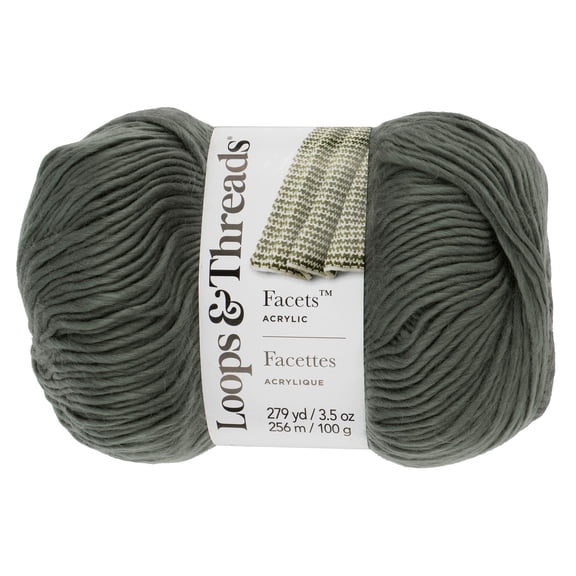 Loops & Threads Facets Yarn - Medium (4) 100% Acrylic, Silky Soft Ombre Yarn with Subtle Sheen for Knitting & Crochet Scarves, Sweaters, Blankets & Crafts, 279 yd / 3.5 oz Skein, 12 Pack
