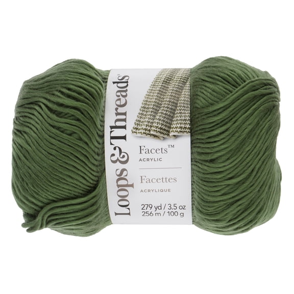 Loops & Threads Facets Yarn - Medium (4) 100% Acrylic, Silky Soft Ombre Yarn with Subtle Sheen for Knitting & Crochet Scarves, Sweaters, Blankets & Crafts, 279 yd / 3.5 oz Skein, 12 Pack