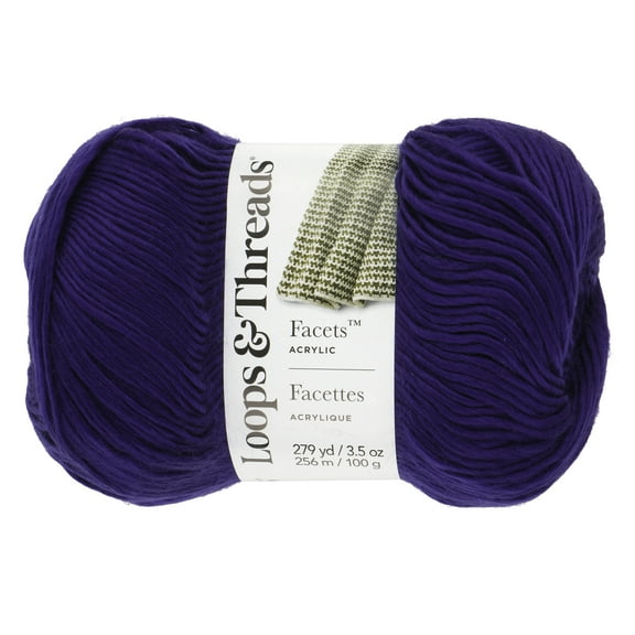 Loops & Threads Facets Yarn - Medium (4) 100% Acrylic, Silky Soft Ombre Yarn with Subtle Sheen for Knitting & Crochet Scarves, Sweaters, Blankets & Crafts, 279 yd / 3.5 oz Skein, 12 Pack