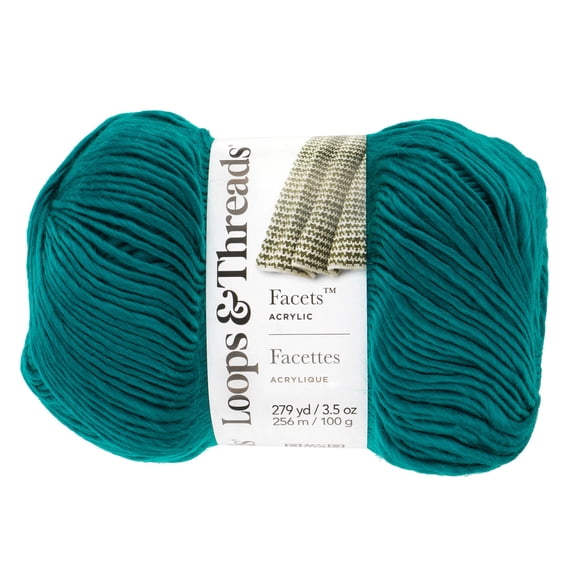 Loops & Threads Facets Yarn - Yarn for Knitting, Crochet, Weaving, and Arts & Crafts - Green & Blue, Acrylic, 3.5 oz
