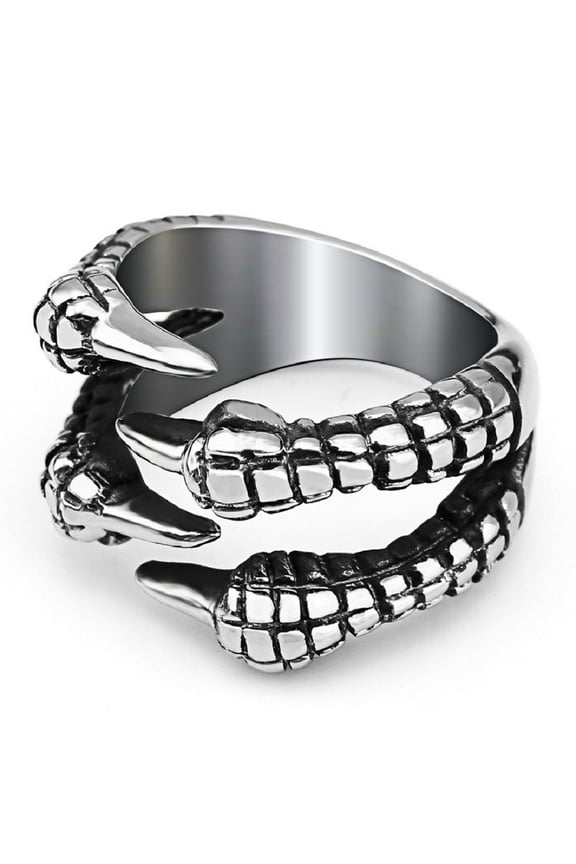 Antique Dragon Claw Wrap Ring for Men Punk Eagle Claw Ring, Gothic Dragon Four Claw Ring Vintage Eagle Claw Ring