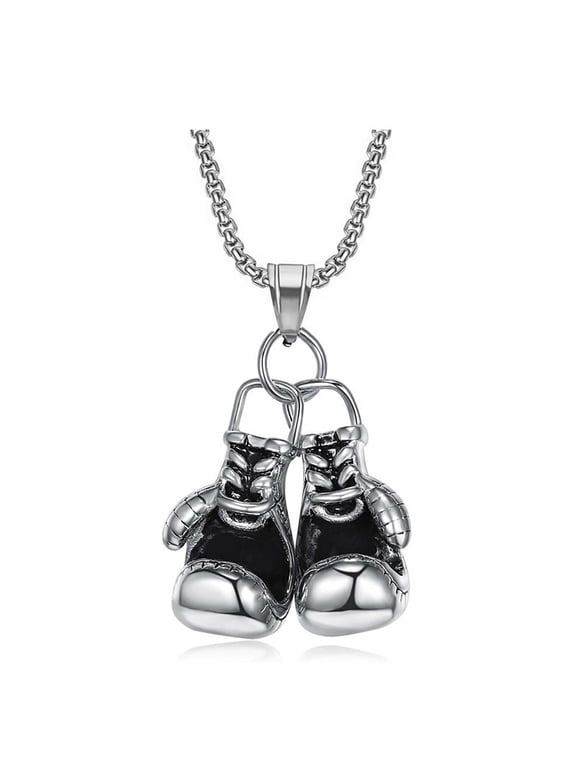 Boxing Gloves Pendant for Men Fighting Gloves Necklace, Punk Boxing Glove Sports Necklace Classic Boxing Lover Necklace Men’s Cool Boxing Gloves Jewelry Fitness Gloves Charm Necklace