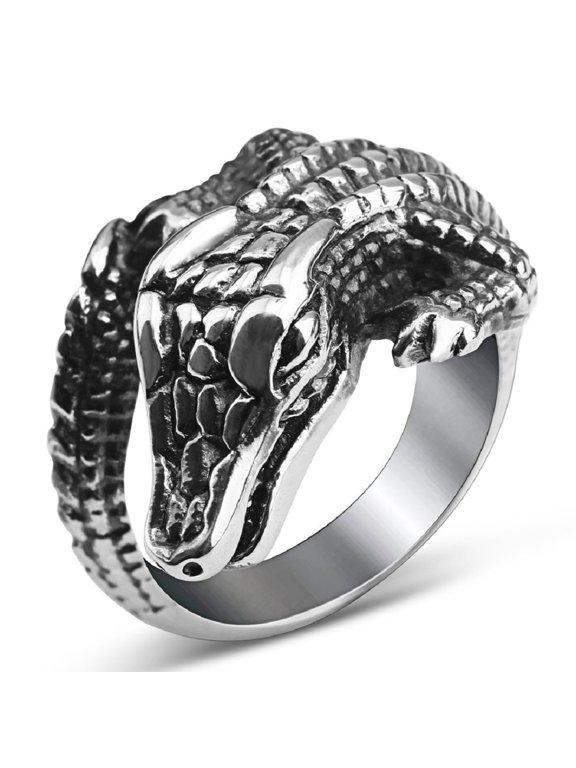 Crocodile Animal Ring for Men Vintage Crocodile Ring, Punk Crocodile Ring Stylish Crocodile Ring Alligator Animal Jewelry