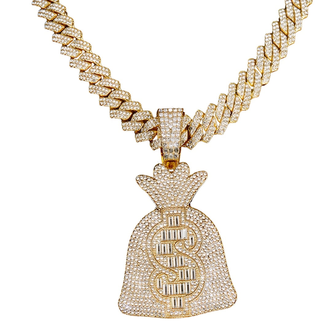 Hip Hop Party Favors Gold Dollar Sign Necklace Chain Hip Hop