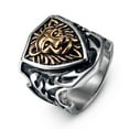 thumbnail image 1 of Fachoice Lion Shield Ring for Men Classic Lion Head Ring, Vintage Lion Shield Ring Antique Lion Animal Ring Punk Lion Warrior Jewelry, 1 of 4