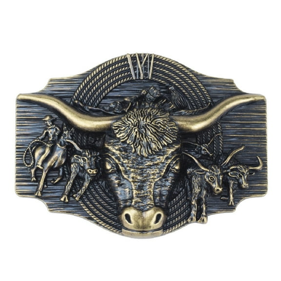 Fachoice Longhorn Bull Head Belt Buckle for Men Bull Rider Cowboy Belt Buckle, Longhorn Cattle Belt Buckle Bull Riding Belt Buckle