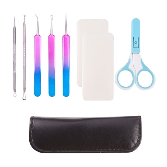 Facial Accessories sets with Remover Tool Kit Plastic Scraper Tool and Stainless Steel Scissors Mixed color