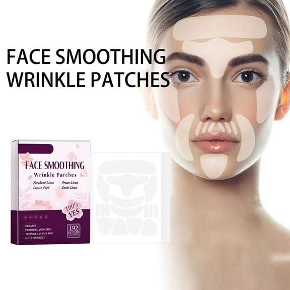 Facial Anti Wrinkle Patches: Face and Forehead Wrinkle Patches 192 Pcs Whole Face Wrinkle Patches to Reduce Fine Wrinkles Frown and Smile Lines for Women and Men Overnight