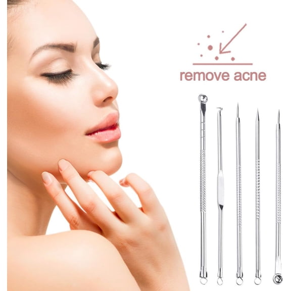 Facial Blackhead Removal Needle with Mirror and Storage Case Comedone Extractor Kit for Blemish and Whitehead Cleansing Suitable for All Types