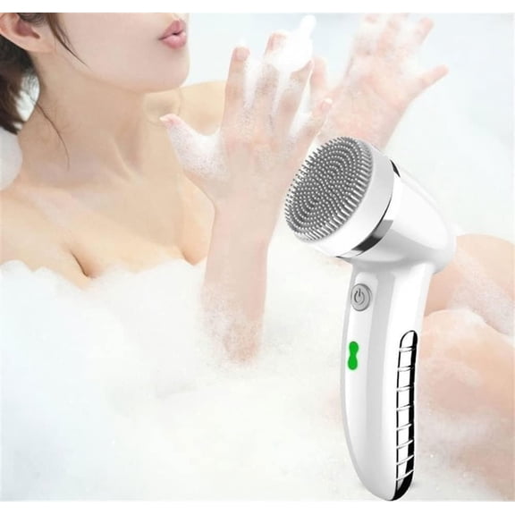 Facial Cleaning Brush, 4 in 1 Face Brush Set, Waterproof Facial Spin Brush, Facial Cleansing Brush for Deep Cleansing, Gentle Exfoliating and Massaging (Color : White)