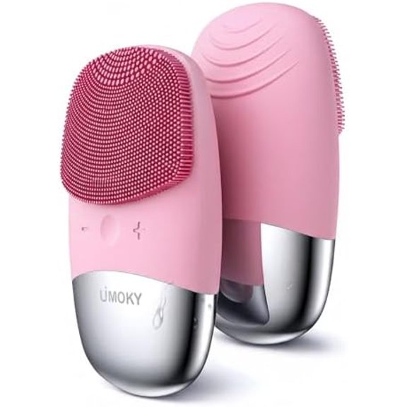 Facial Cleansing Brush, 3-in-1 Electric Silicone Face Scrubber, Vibrating Massager, IPX7 Waterproof, USB Rechargeble Pore Brush for Deep Cleanning, Blackhead Remover, Exfoliating (Pink)