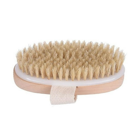 Facial Cleansing Brush, Dry Body Brush, Soft White Bristles Natural Bamboo Handle, Exfoliating Spa Quality Skin Care Tool for Gentle Massage and Deep Pore Cleaning, 12x6.4cm Ergonomic Design