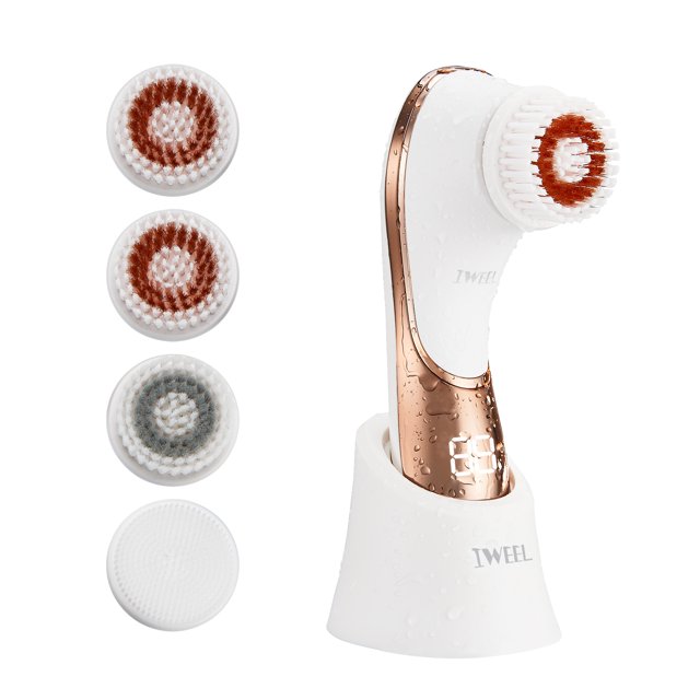 Facial Cleansing Brush, Electric Face Brush Scrubber Rechargeable Facial Exfoliator IPX7