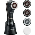 thumbnail image 1 of Facial Cleansing Brush, Electric Face Scrubber Rechargeable Exfoliator IPX-7 Waterproof Rotating Cleanser for Exfoliating, Massaging and Deep Cleansing for Women & Men with 4 Brush Heads Black, 1 of 7