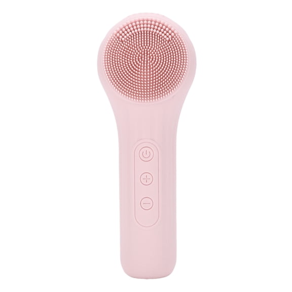 Facial Cleansing Brush, Electric Silicone Face Scrubber with Heating Function for Deep Exfoliation and Massage, Pink