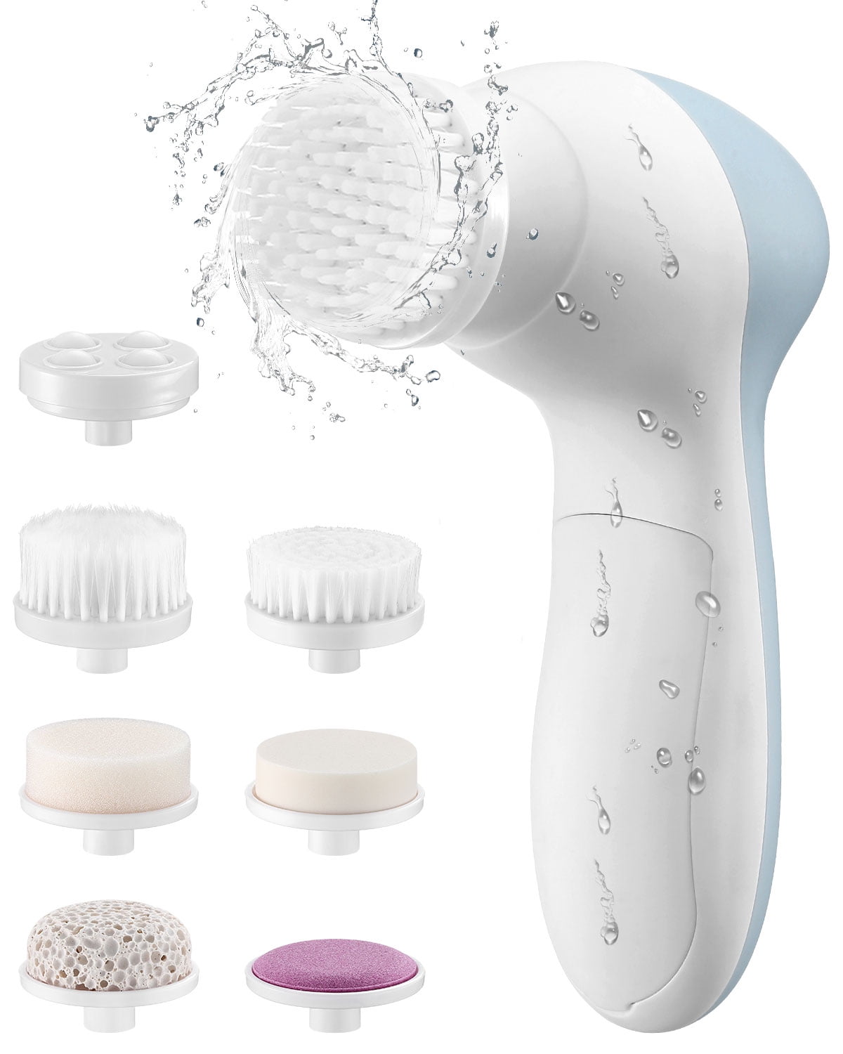 Facial Cleansing Brush Face Brush BatteryOperated,7 Replacement Brush