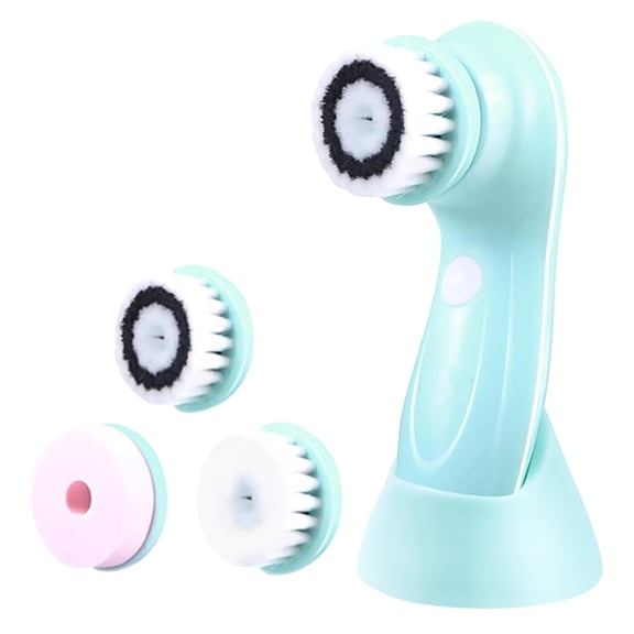 Facial Cleansing Brush Sky Blue, Advanced Technology, 3 Brush Heads, USB Rechargeable, 2-Speed, For Deep Cleansing and Exfoliation
