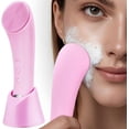 thumbnail image 1 of Facial Cleansing and Massaging Brush, Rechargeable Silicone Face Scrubber with Heat Massage End, Vibrating Exfoliating Deep Cleaning Device for Pore Brush, Waterproof Face Scrubber for Women and Men, 1 of 9