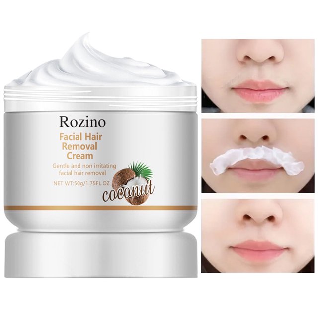 Facial Depilatory Cream - Coconut Hair Removal Cream for Women - Upper ...
