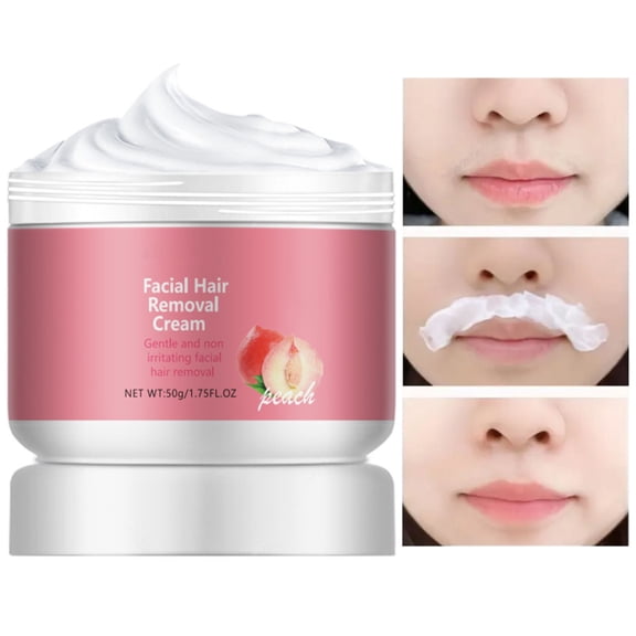 Facial Depilatory Peach Facial Hair Removal for Women for Upper Lip and Chin for Sensitive Skin Gentle and Non Irritating - Painless Quick Hair Removal Cream, Hair Removal, Back to School, Wedding,