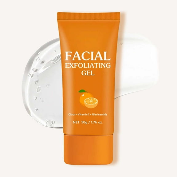 Facial Exfoliating Gel - Orange Vitamin C Softening Exfoliating Gel Deeply Cleansing Skin, Hydrating Moisturizing, Gentle Exfoliating Gel