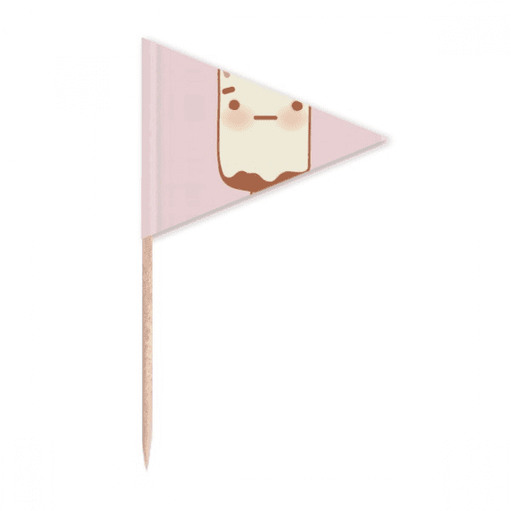 Facial Expression Chocolate Ice Toothpick Triangle Cupcake Toppers Flag