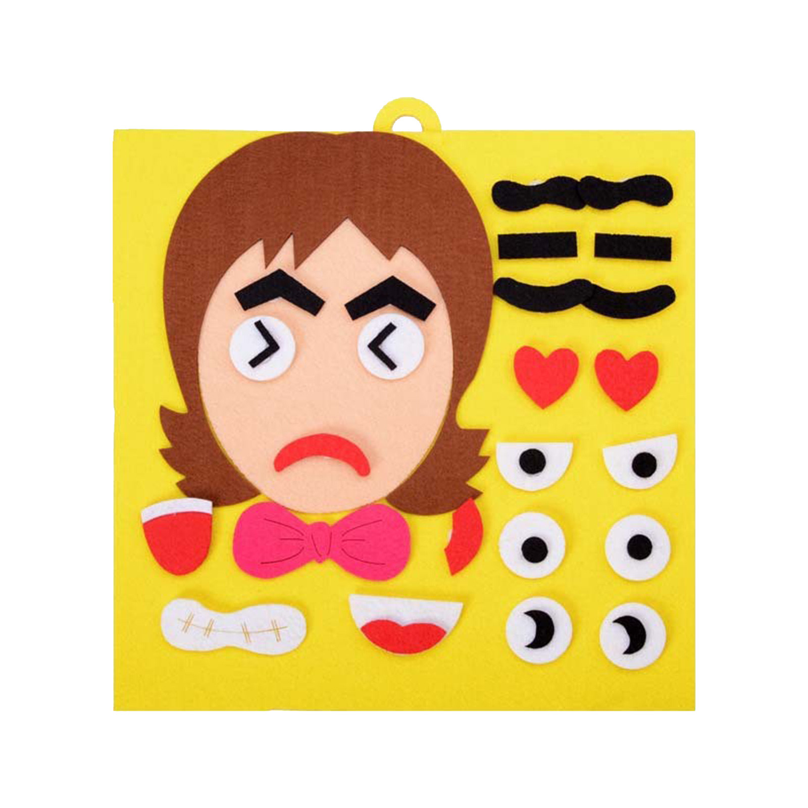 Facial Expressions Puzzle Toys, Creative DIY Face Changing Puzzle Toy Felt Cloth Sticker Kit for