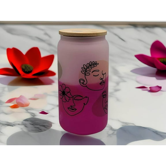 Facial Girly Beer Can Glass Libbey, Body Libbey Color Changing Cup