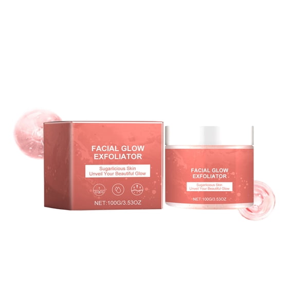 Facial Glow Exfoliator  Sugarlicious Skin, Gently Exfoliates Dead Skin, Unveils Beautiful Glow, Brightens & Evens Skin Tone, Gentle Formula for All Skin Types