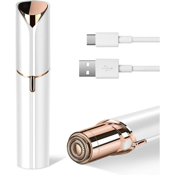 Facial Hair Removal for Women Painless Hair Remover, Waterproof Shaver Razor Hair Remover with LED Light for Face Bikini Peach Fuzz Upper Mustache Lip Chin