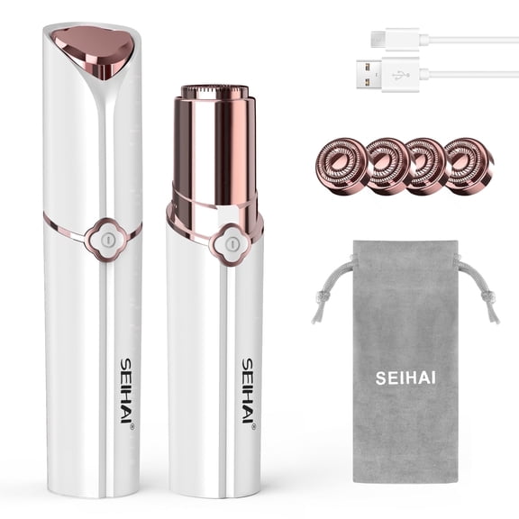 Facial Hair Removal for Women, SEIHAI Hair Removal Device, Face Razors for Women, Personal Care Products/Facial Hair Remover for Face, Lip, Chin, Included 4 x Replacement Heads