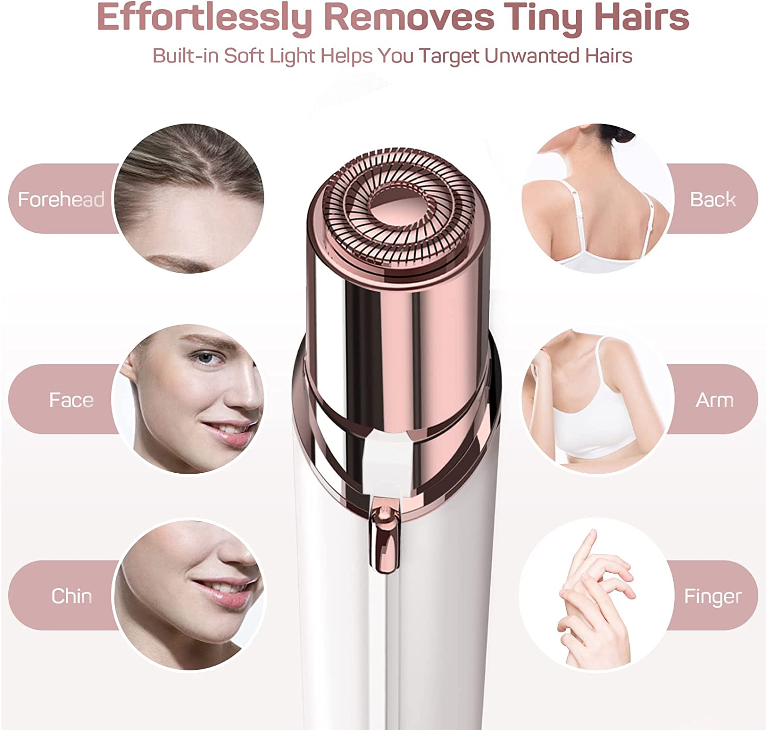 Facial Hair Removal for Women, Electric Face Shaver, Painless Facial Hair Remover, Rechargeable Hair Removal Device for Lip, Chin with a Velvet Bag