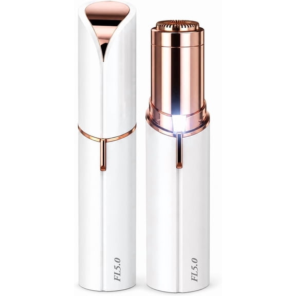 Facial Hair Remover: Flawless Painless 16mm Dual Ring Blade, Portable Electric Razor & Epilator with 18K gold head,