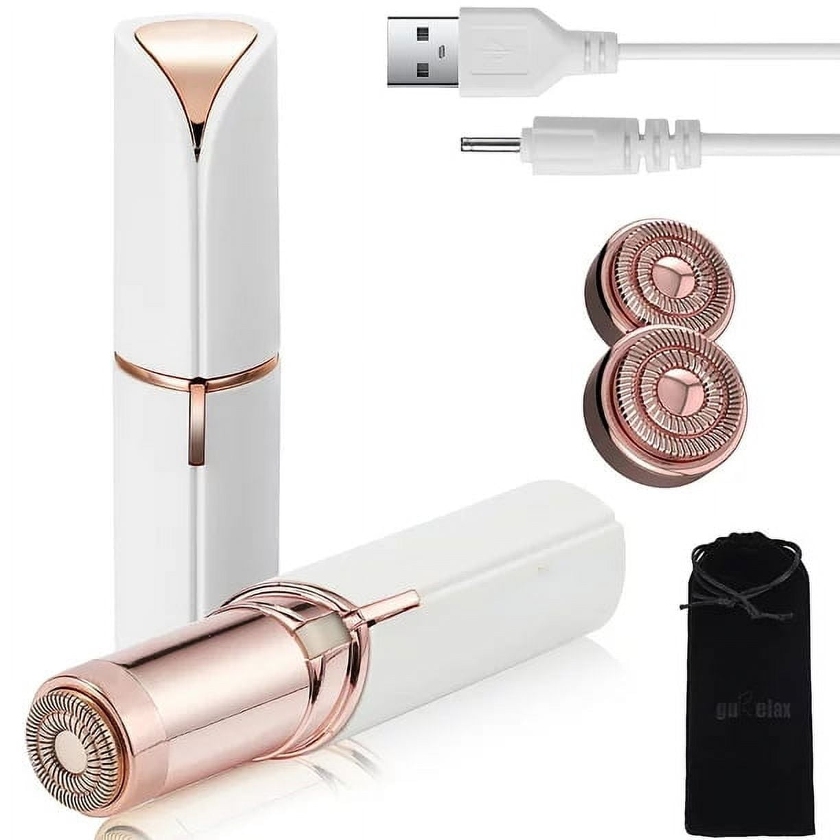 Facial Hair Remover for Women Rechargeable, 1 x Replacement Heads ...