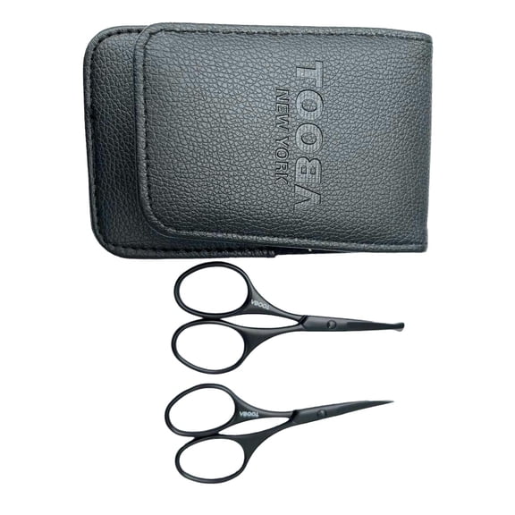 TOOBA Facial Hair Scissor, Rounded Tip Scissor for Men- Mustache, Eyebrows, Nose and Ear hair trimming scissor,
