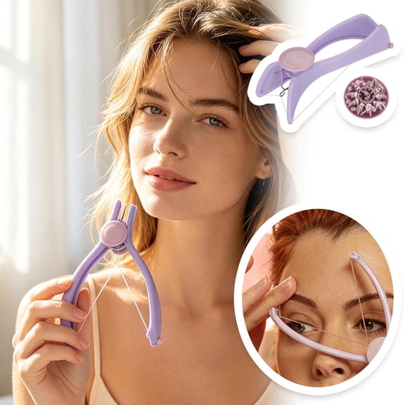 Facial Hair Threading Removal Tool Manual Eyebrow & Body Hair Epilator Portable Face Hair Remover for Home Personal Care - 4.61" x 1.77"