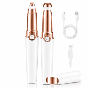 Facial Hair Removal for Women, Portable Electric Eyebrow Razor with 2 Replacement Heads, Mini Hair Remover Device for Face Upper Lip Chin