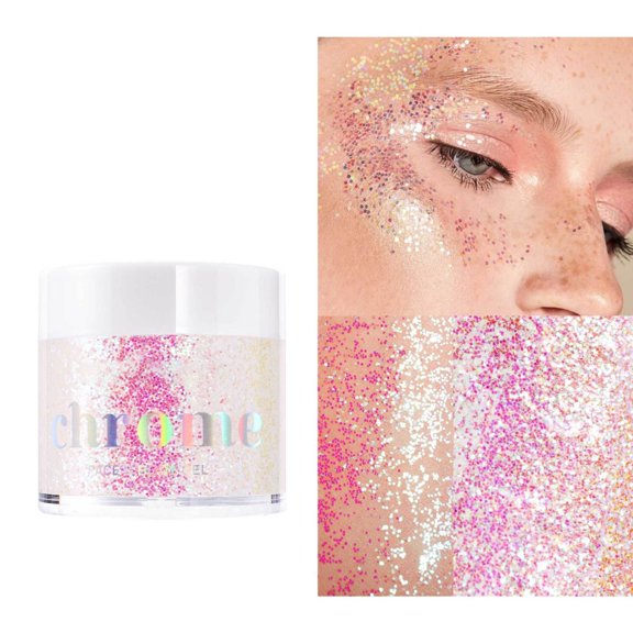 Facial Highlighter Glitter, Eyeshadow 03, 1 Bottle - Body Flash Gel Suitable for Body Hair and Lips. Color Changing Flash Gel Under Light. Vegetarianism and Cruel Freedom, Easter M Makeup Organizers