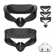 Facial Interface and Foam Replacement Set for Meta Quest 3S, Anti-Light Leakage, Breathable, Sweatproof VR Face Cover with Soft Memory Foam Cushion, Nose Pad-Black