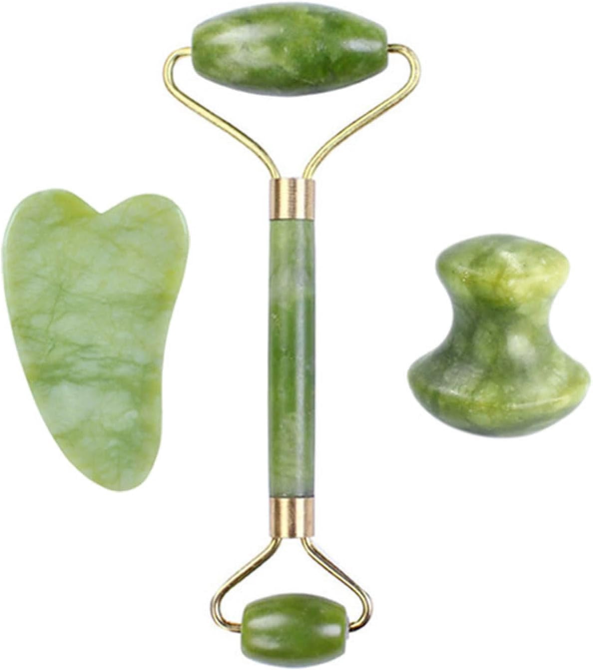 Facial Massage Roller Gua Sha Board Double Heads Jade Stone Jade Roller Gouache,type 01