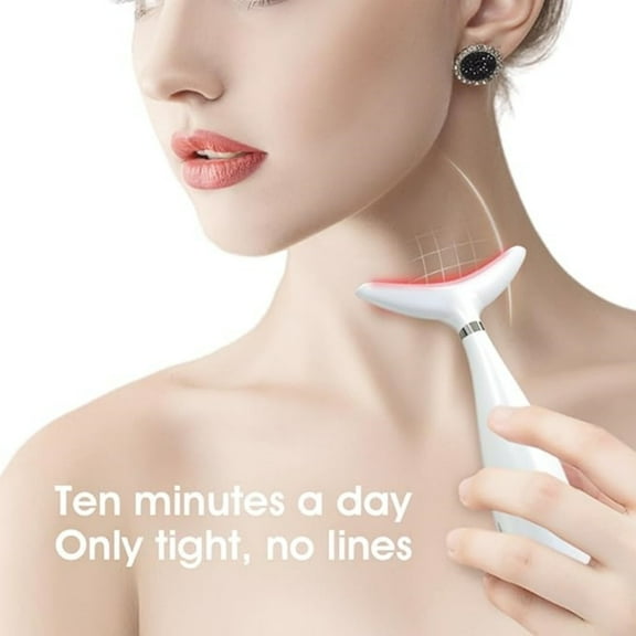 Juxing-shop 1-Stage Handheld Rectangle Facial & Neck Massager for Skin Care at Home, White