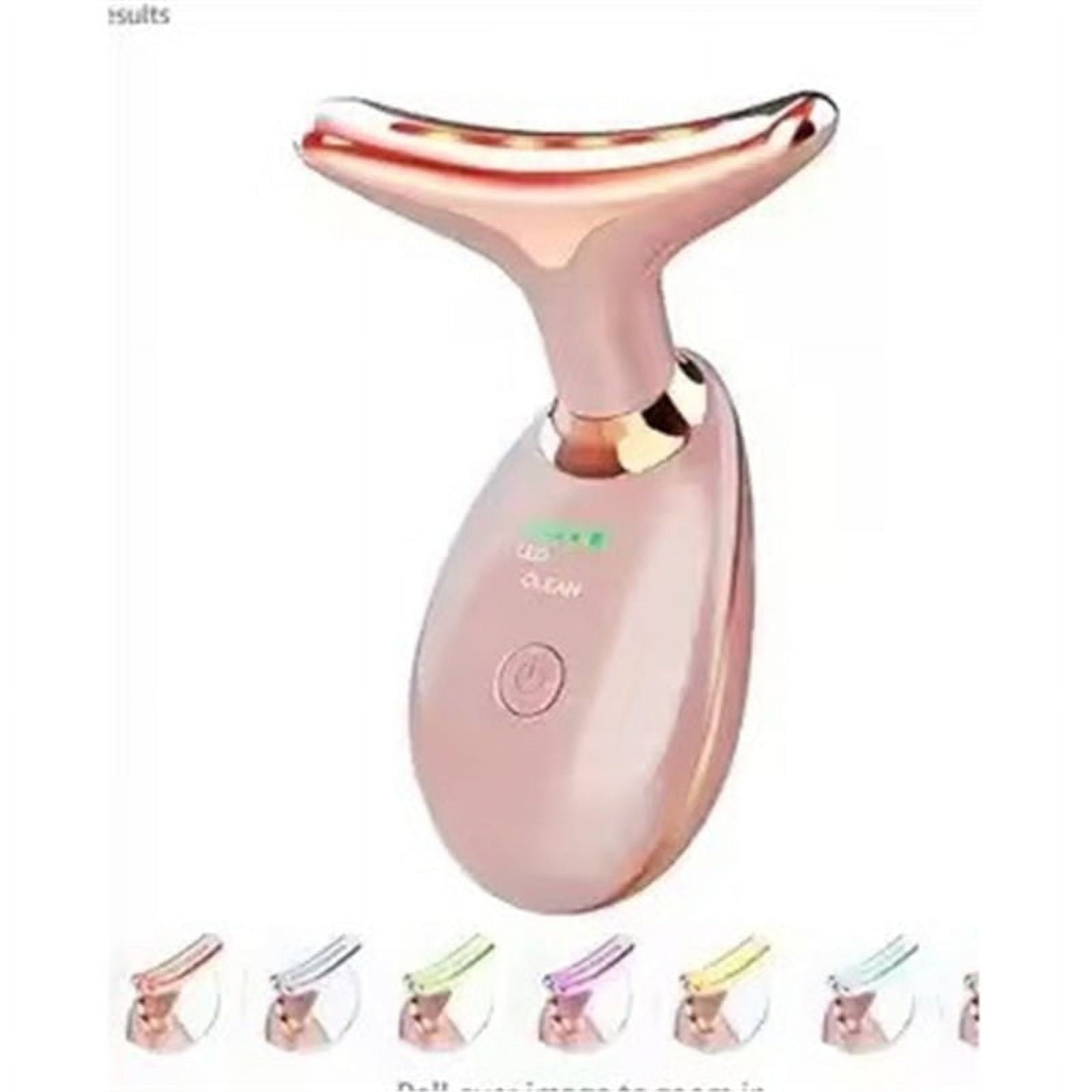 Facial Massager for Face and Neck, Red-Light-Therapy-for-Face and Neck, Face culpting Wand with 7 Color, at-Home Face Tool for Skin Care (Pink)