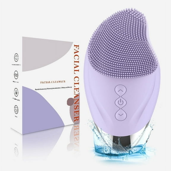 Facial Cleansing Brush with Ultra Soft Silicone, Waterproof Sonic Vibrating Face Brush for Deep Cleansing, Gentle Massaging