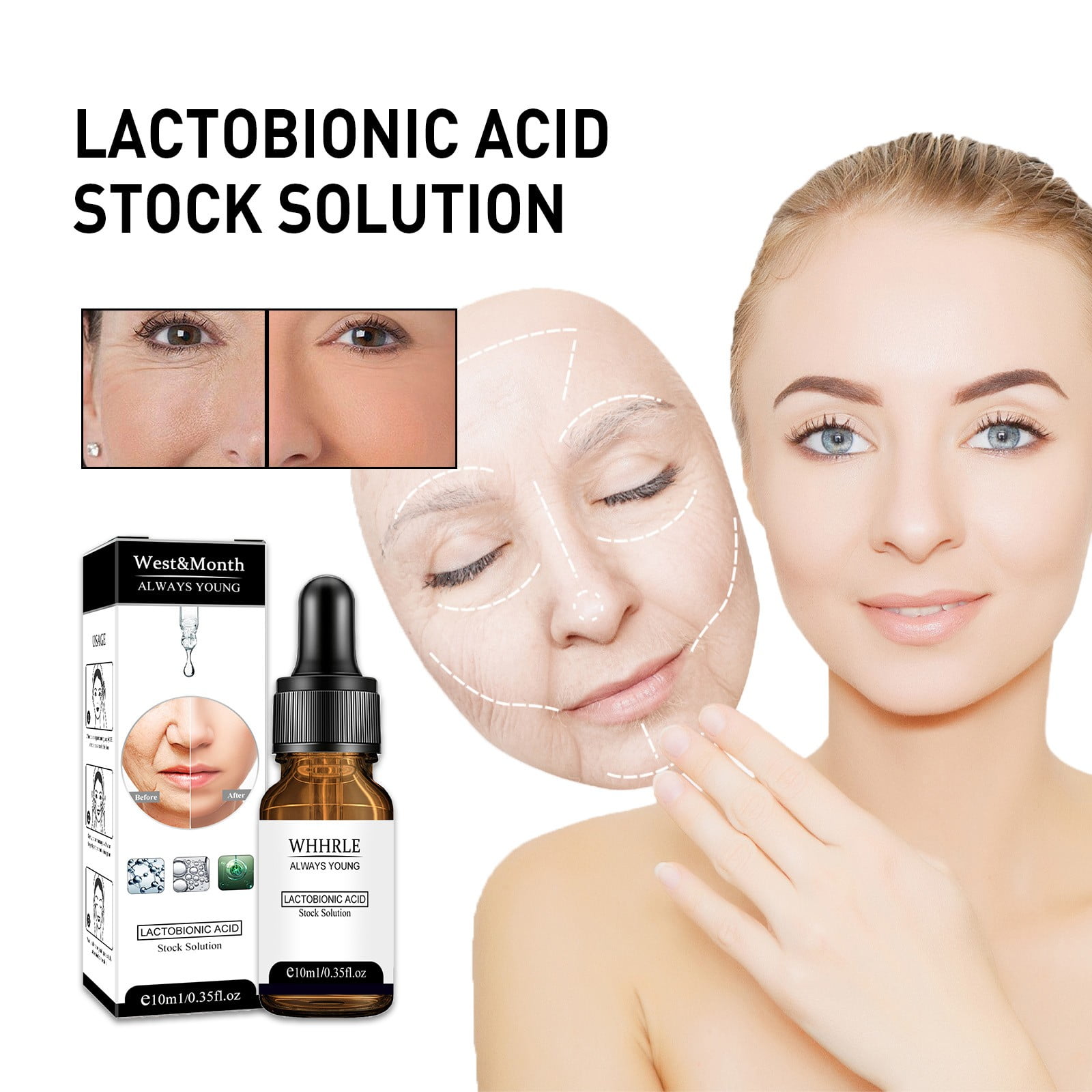 Facial Serum Lift Skin Pore Fade Care Skin And Wrinkle 10Ml Moisturize