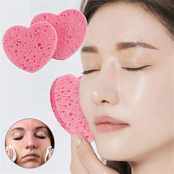 Facial Sponge for Cleansing Exfoliating, Face Cleansing Sponge, 30 Count Exfoliating Spa Wash Face Sponge, Makeup or Mask Removal, Pink