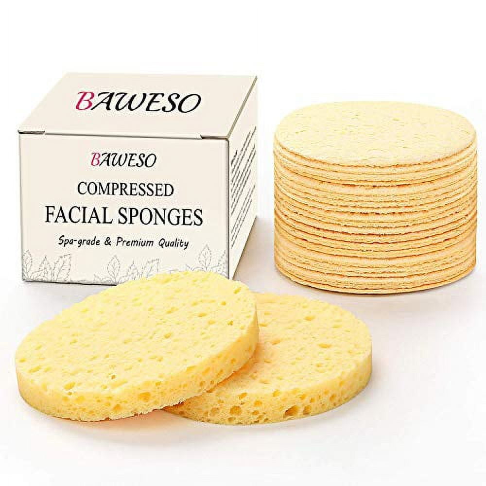 Facial Sponges - BAWESO All Natural Compressed Cellulose Face Scrub ...